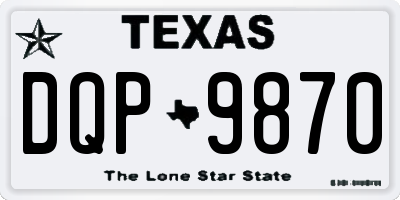 TX license plate DQP9870