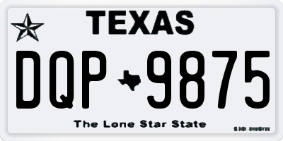 TX license plate DQP9875