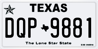 TX license plate DQP9881