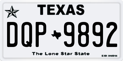 TX license plate DQP9892