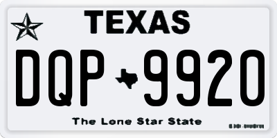 TX license plate DQP9920