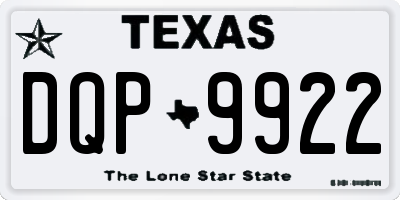 TX license plate DQP9922