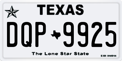 TX license plate DQP9925