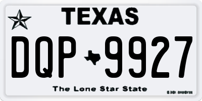TX license plate DQP9927