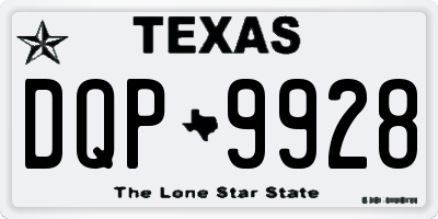 TX license plate DQP9928