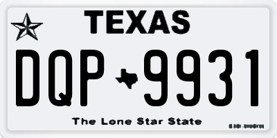 TX license plate DQP9931