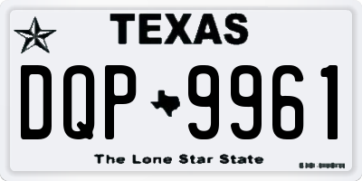 TX license plate DQP9961