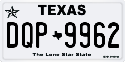 TX license plate DQP9962