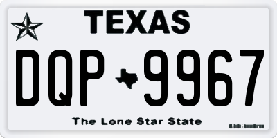 TX license plate DQP9967