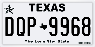 TX license plate DQP9968