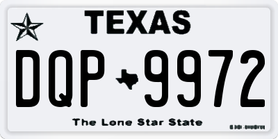TX license plate DQP9972