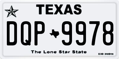 TX license plate DQP9978