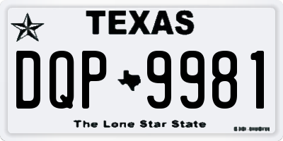 TX license plate DQP9981