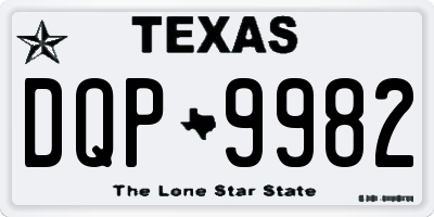 TX license plate DQP9982