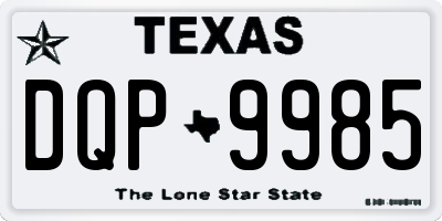 TX license plate DQP9985
