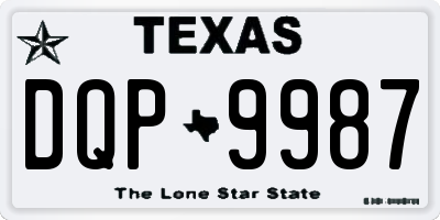 TX license plate DQP9987