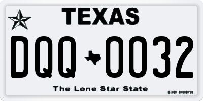 TX license plate DQQ0032