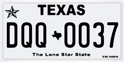 TX license plate DQQ0037