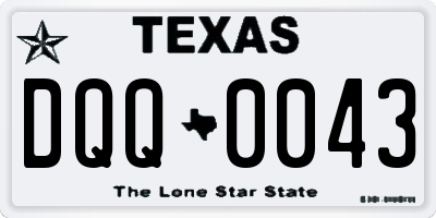 TX license plate DQQ0043