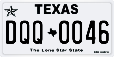 TX license plate DQQ0046