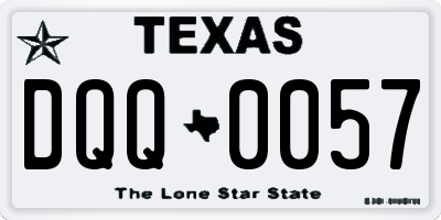 TX license plate DQQ0057