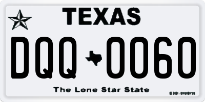 TX license plate DQQ0060