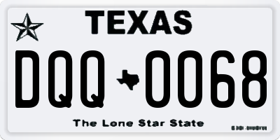 TX license plate DQQ0068