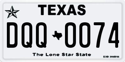 TX license plate DQQ0074
