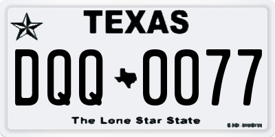 TX license plate DQQ0077