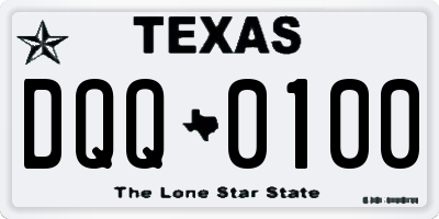 TX license plate DQQ0100