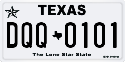 TX license plate DQQ0101