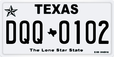 TX license plate DQQ0102