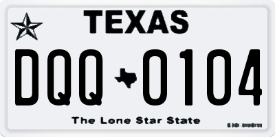 TX license plate DQQ0104