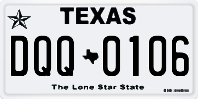 TX license plate DQQ0106