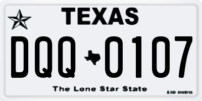 TX license plate DQQ0107