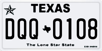 TX license plate DQQ0108