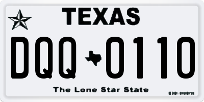 TX license plate DQQ0110