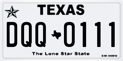 TX license plate DQQ0111
