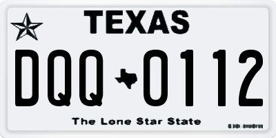TX license plate DQQ0112