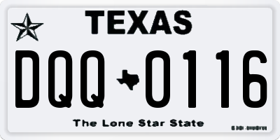 TX license plate DQQ0116