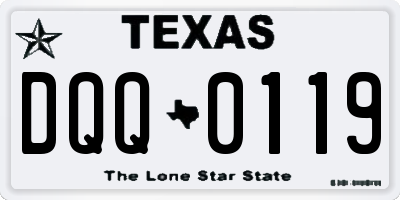 TX license plate DQQ0119