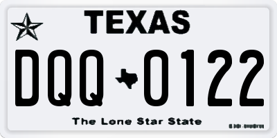 TX license plate DQQ0122