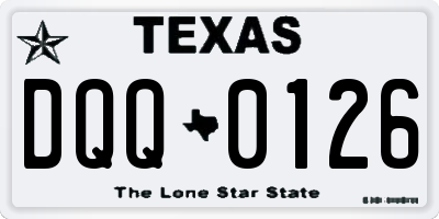 TX license plate DQQ0126