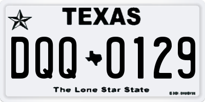 TX license plate DQQ0129