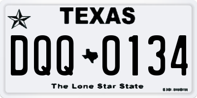 TX license plate DQQ0134