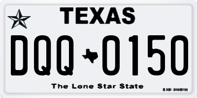 TX license plate DQQ0150