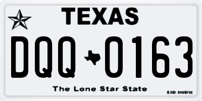 TX license plate DQQ0163