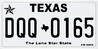 TX license plate DQQ0165