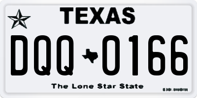 TX license plate DQQ0166