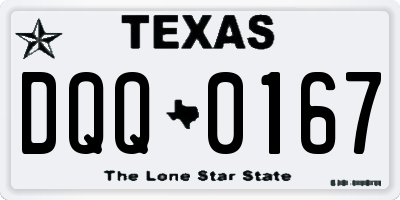TX license plate DQQ0167